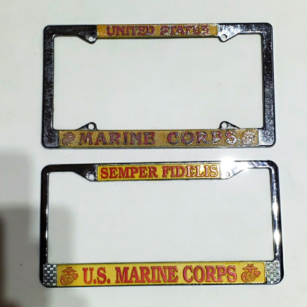 U.S. MARINE CORPS License Plate Frams (2)